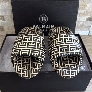 Balmain Black and Cream Slides
